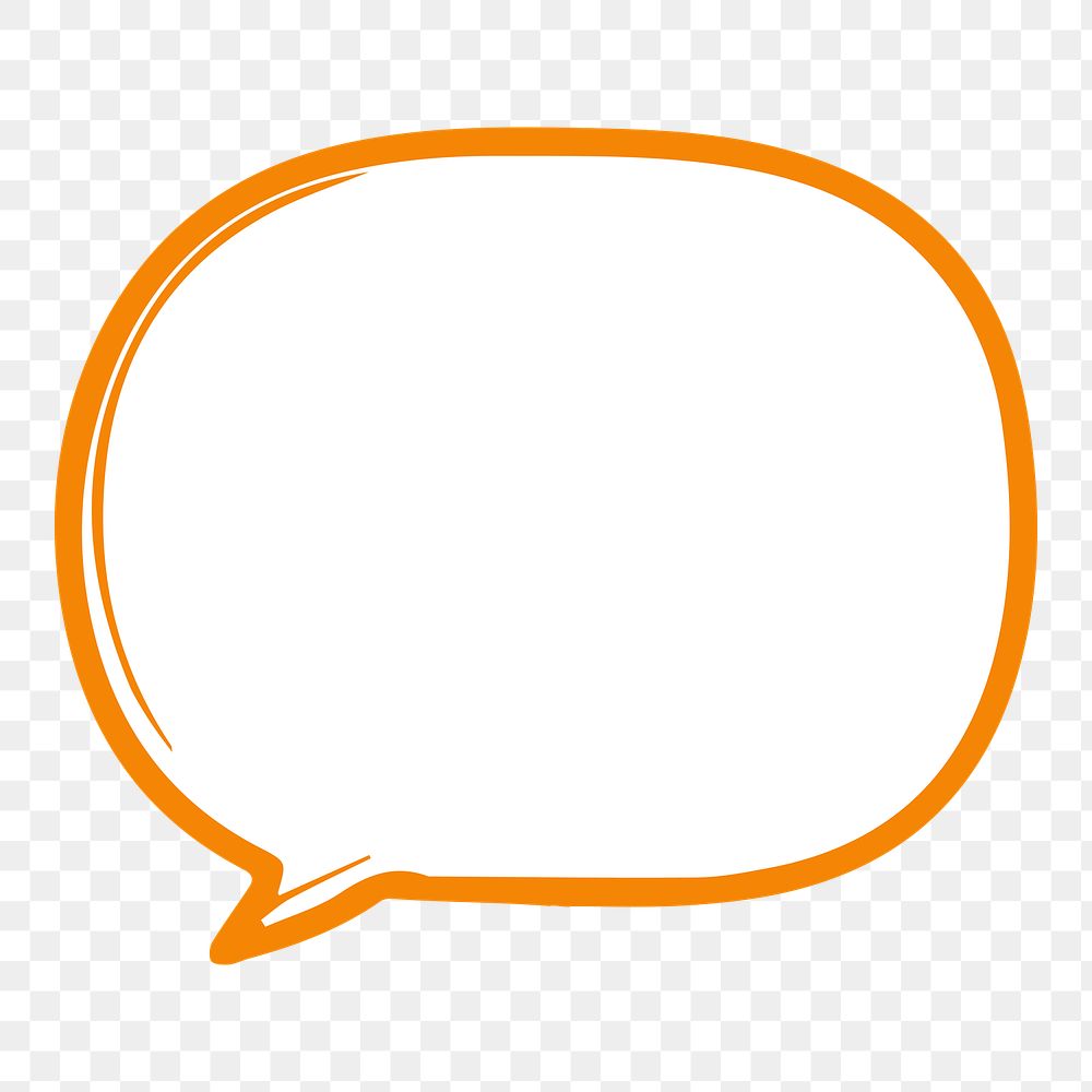 PNG orange speech bubble, transparent background