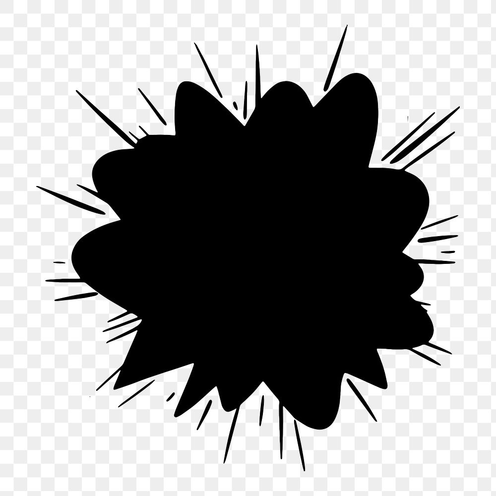 PNG comic explosion burst, transparent background