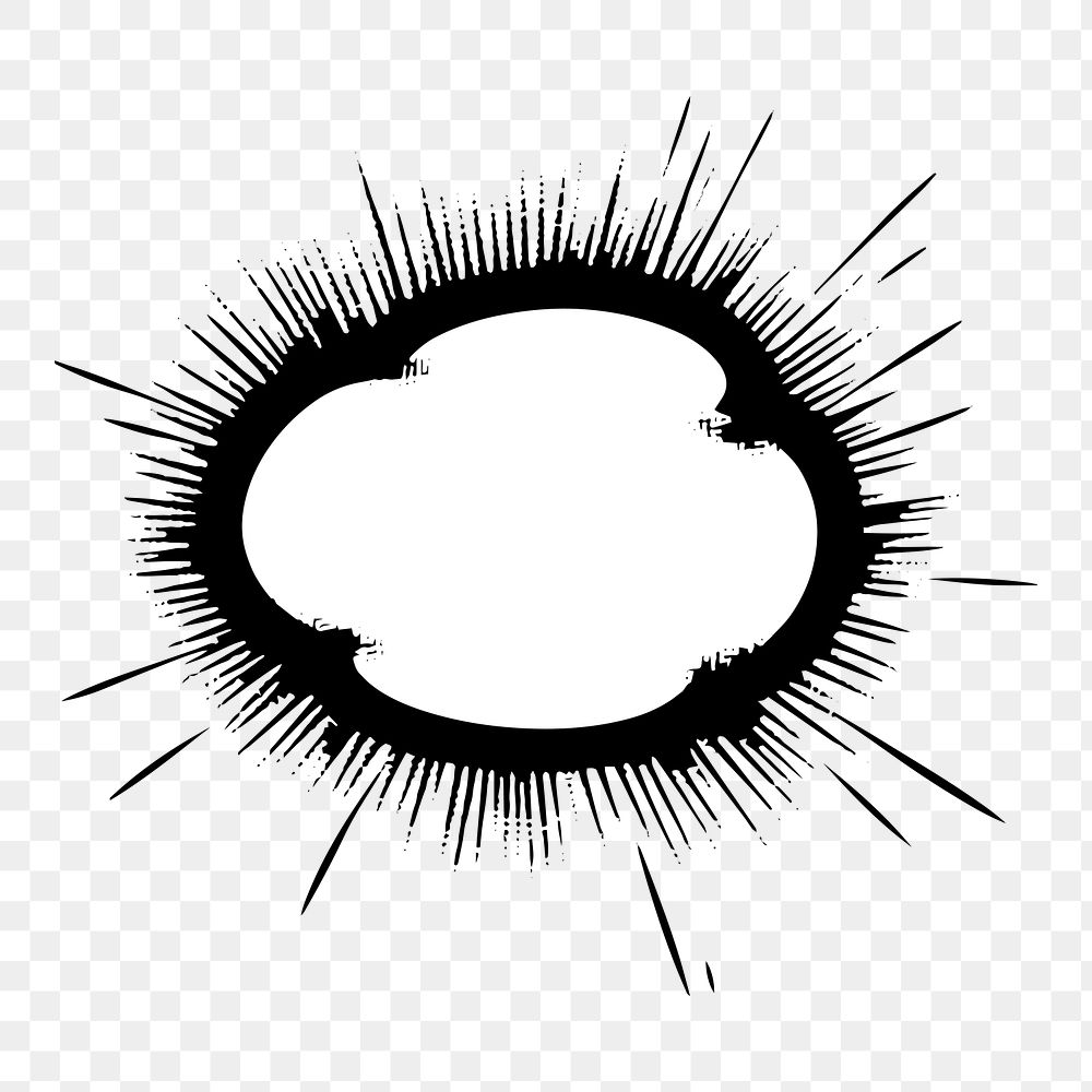 PNG comic explosion cloud bubble, transparent background