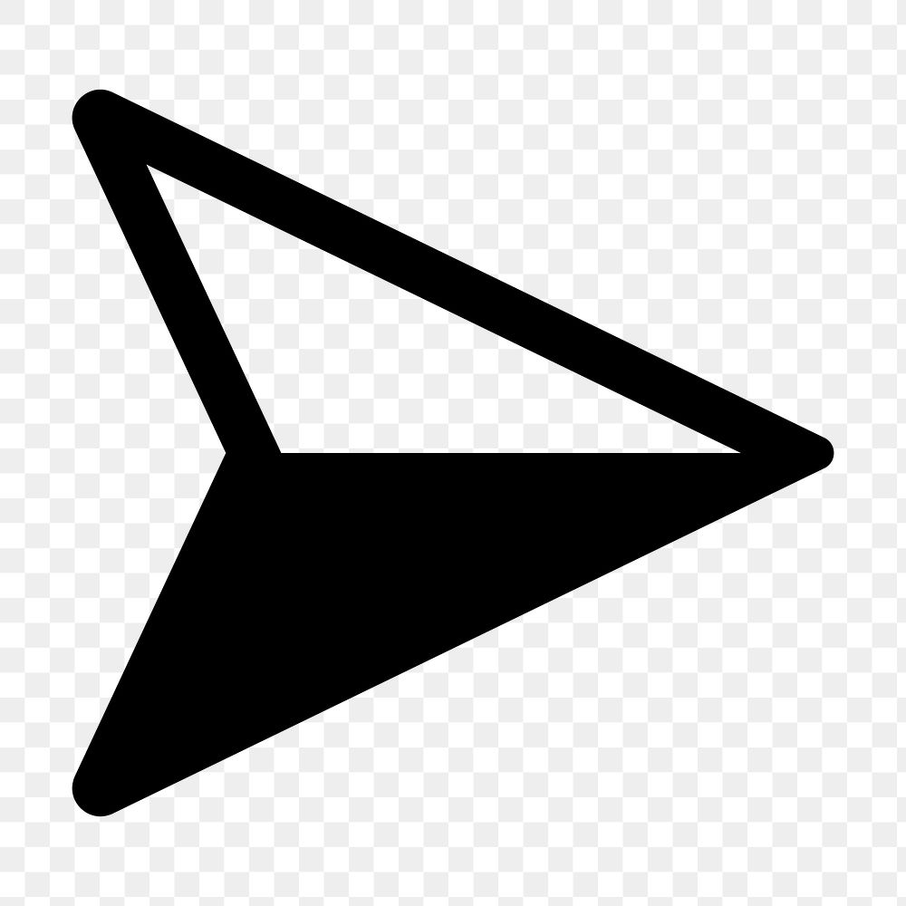 PNG Black arrow icon for navigation, transparent background