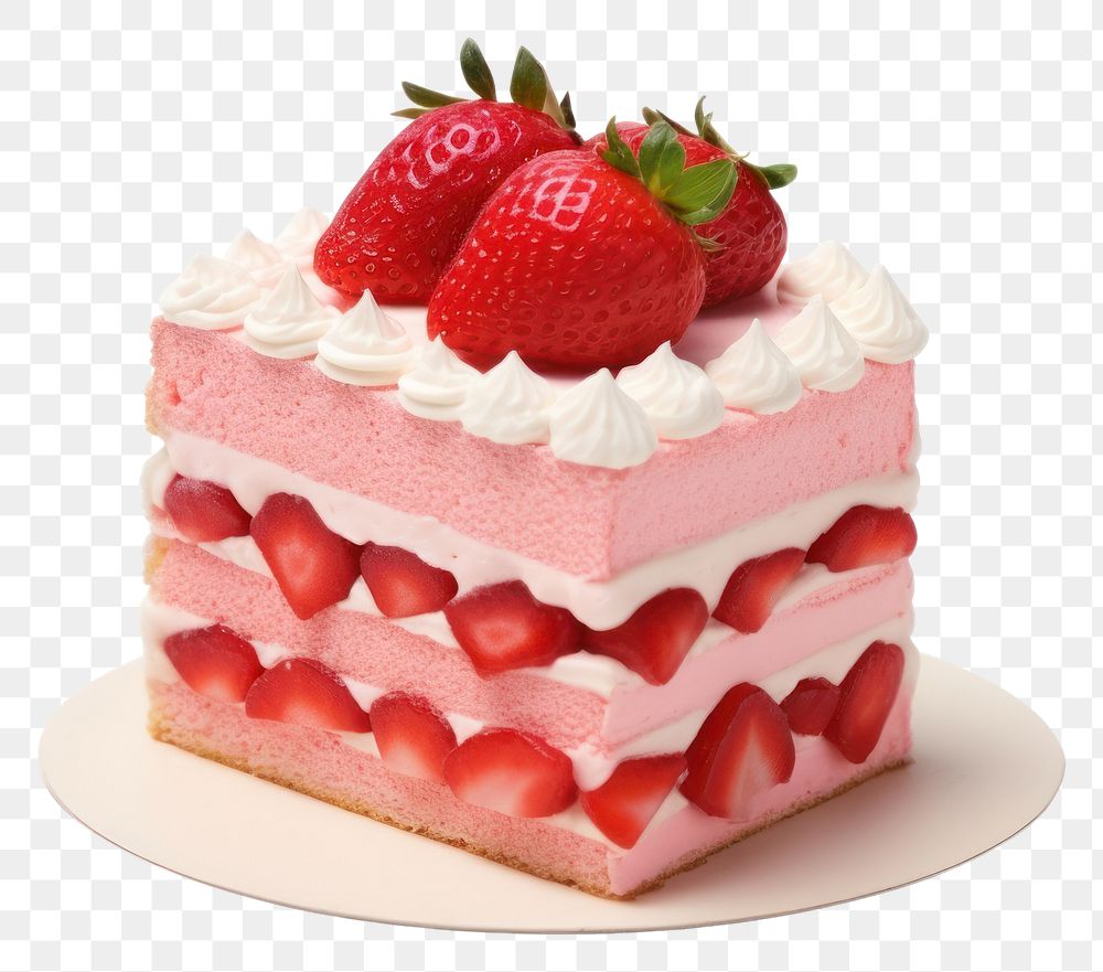 PNG Strawberry cake dessert fruit cream. 