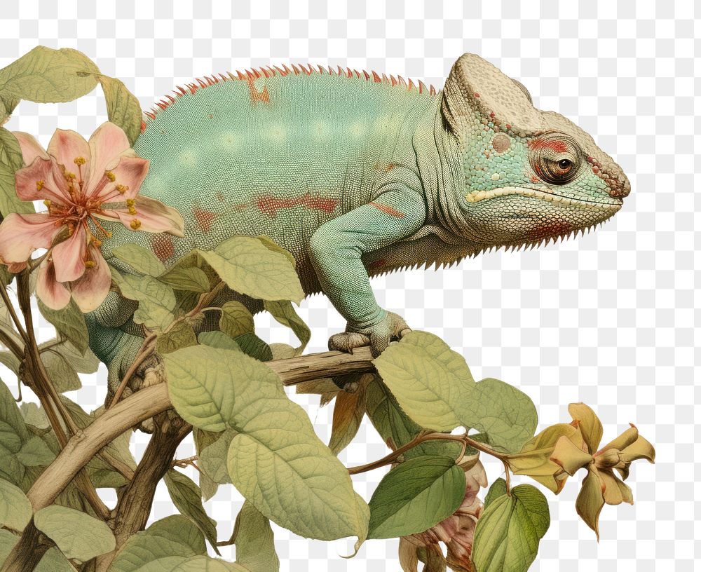 PNG Chameleon reptile drawing animal.