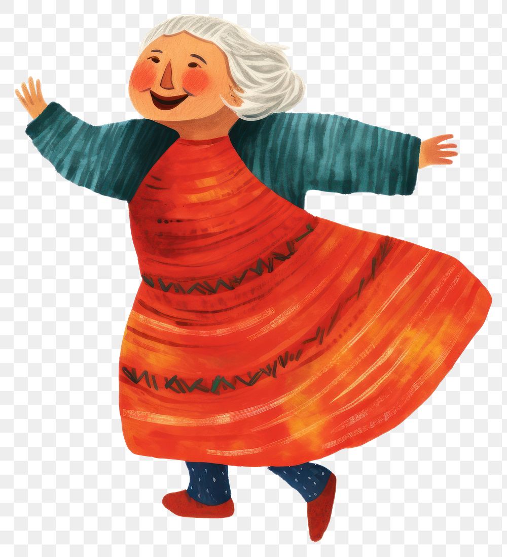 PNG Grandma dancing adult white background representation.