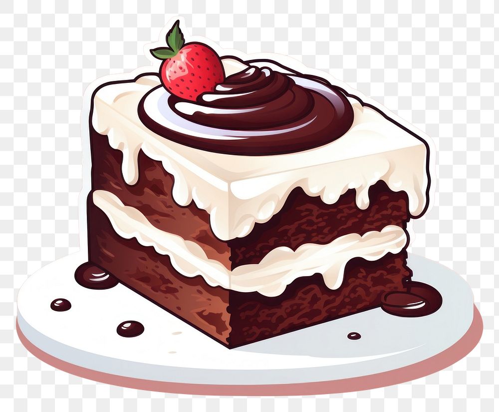 PNG  Chocolate cake dessert icing cream. AI generated Image by rawpixel.