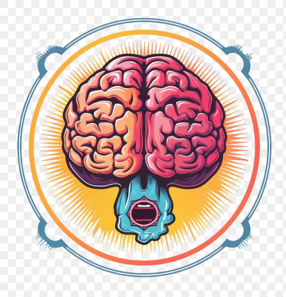 PNG  Brain drawing illustrated cartoon. AI generated Image by rawpixel.