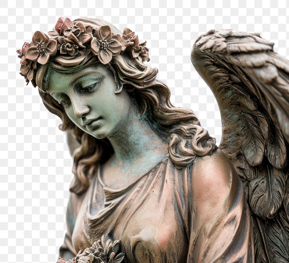PNG  Angel guardian statue sculpture art representation.