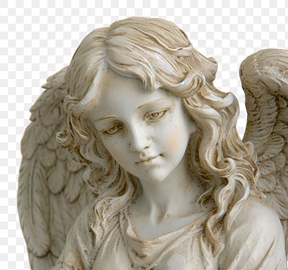 PNG  Angel guardian statue art representation spirituality.