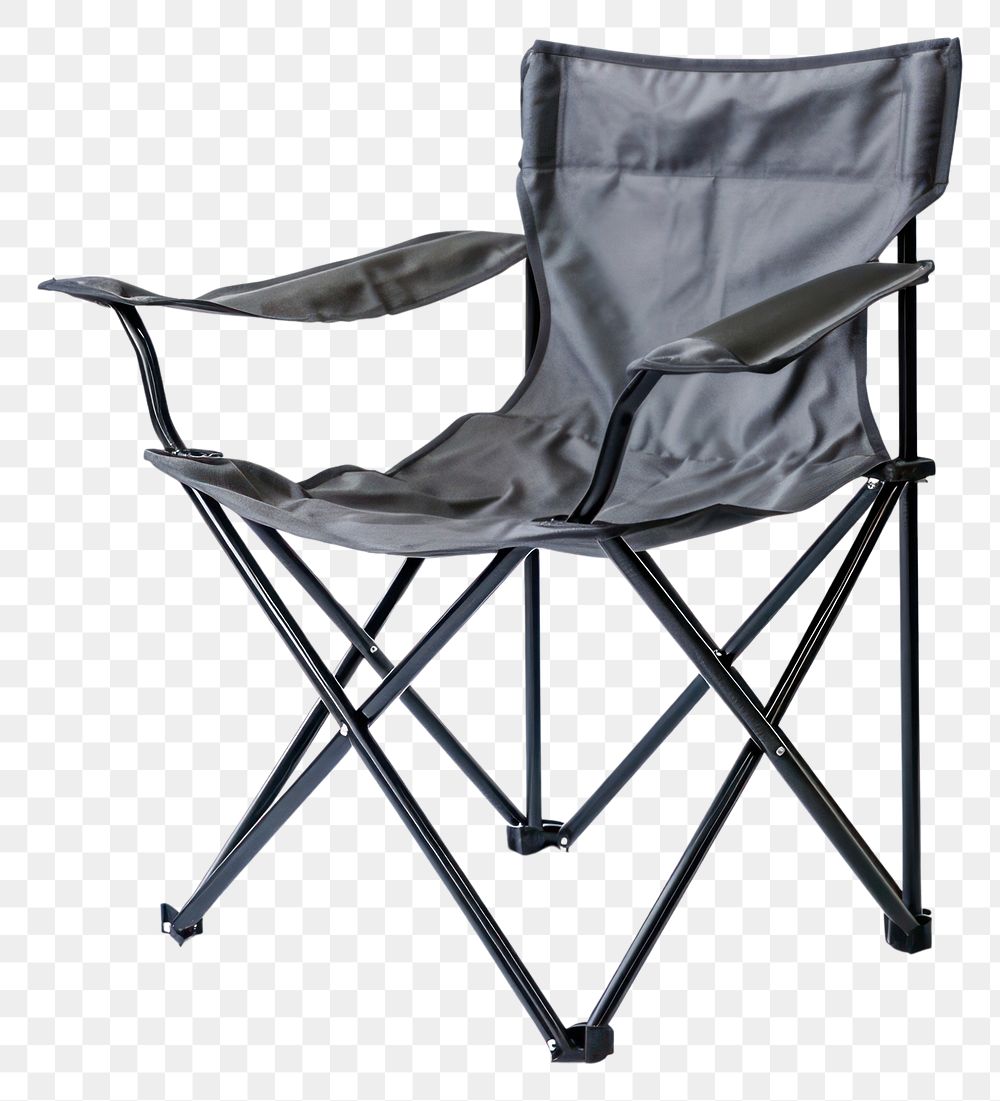 PNG Steel folding chair furniture white background relaxation.