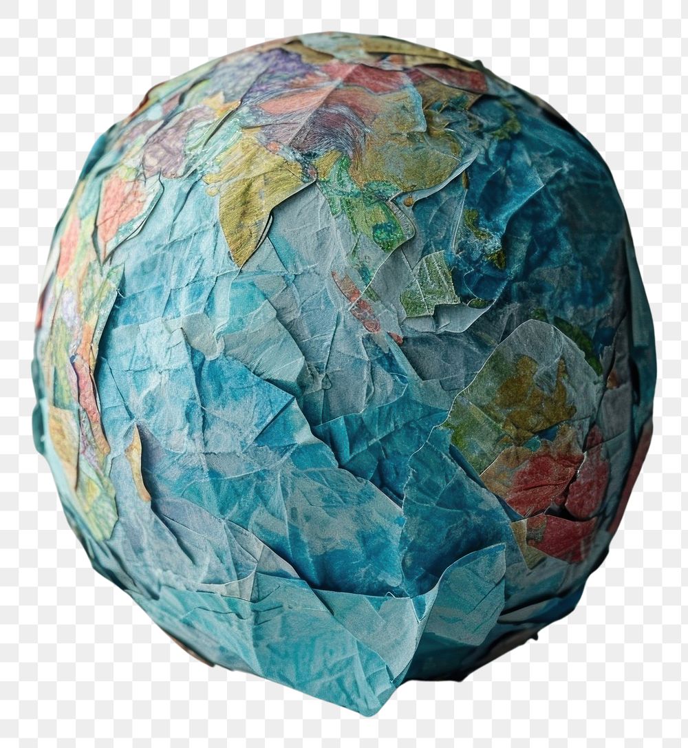 PNG A globe made entirely from Collage paper material sphere art creativity.