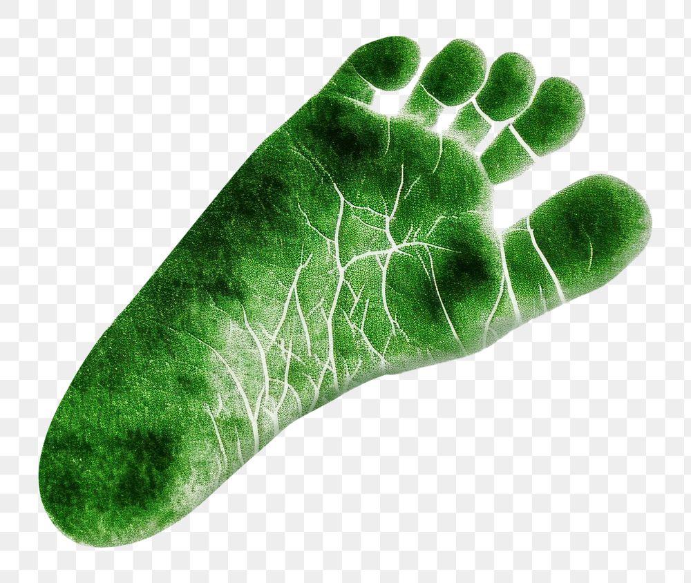 PNG The green foot imprint of a baby on a white background plant footprint finger.
