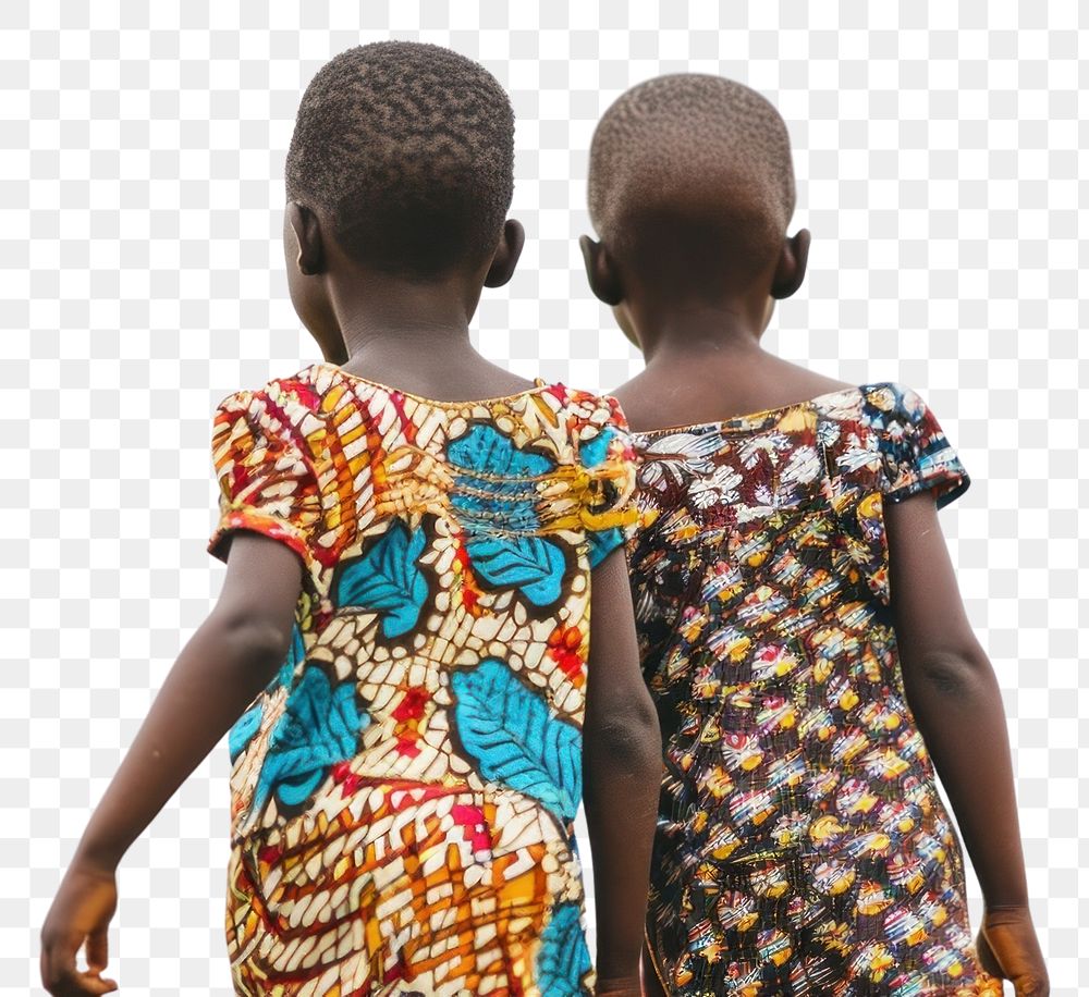 PNG  Smiling African kids child back togetherness.