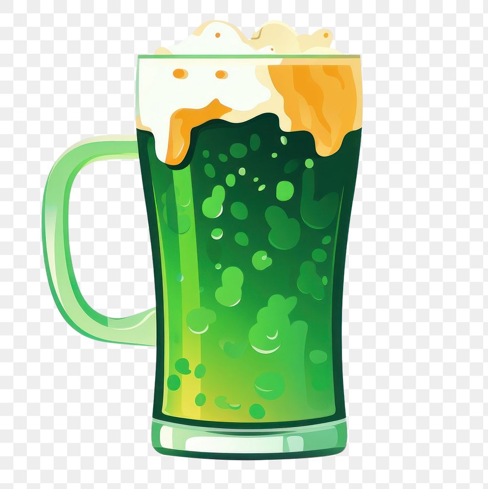 PNG Green beer drink glass white background. AI generated Image by rawpixel.
