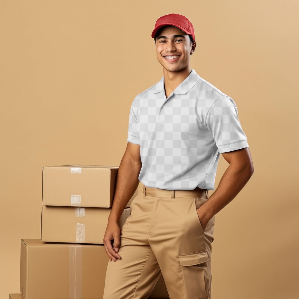 Men's polo shirt png mockup, transparent design