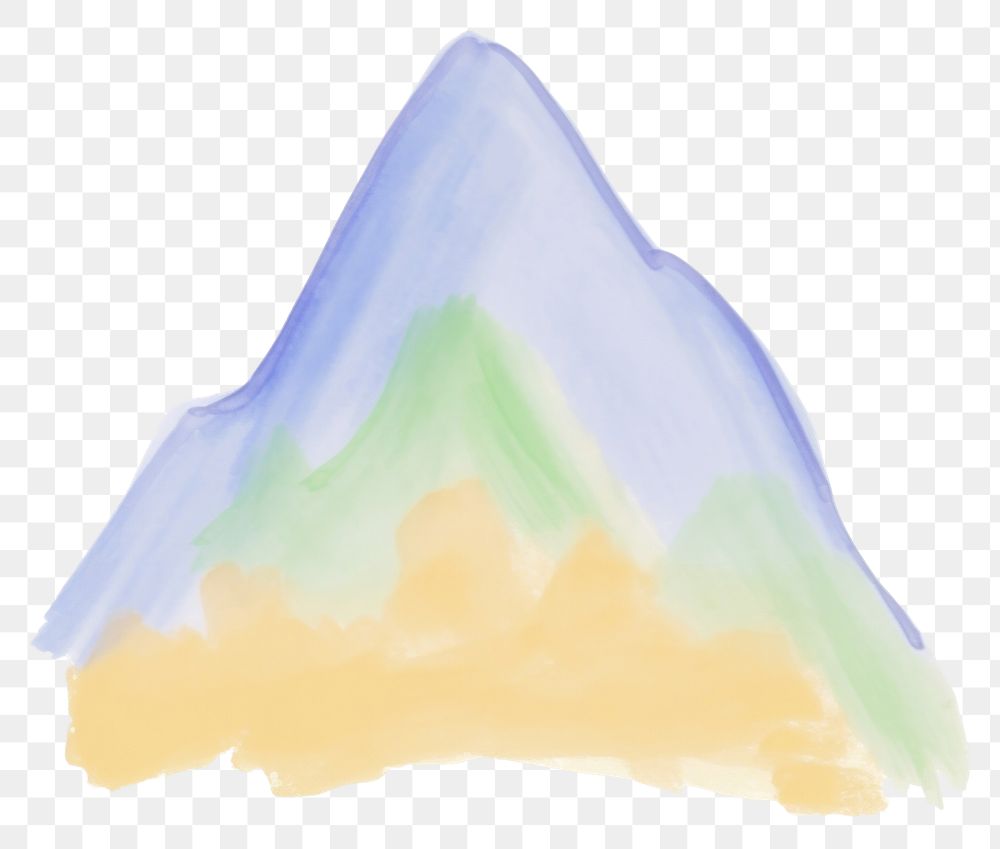 PNG  Pastel mountain nature white background landscape. AI generated Image by rawpixel.
