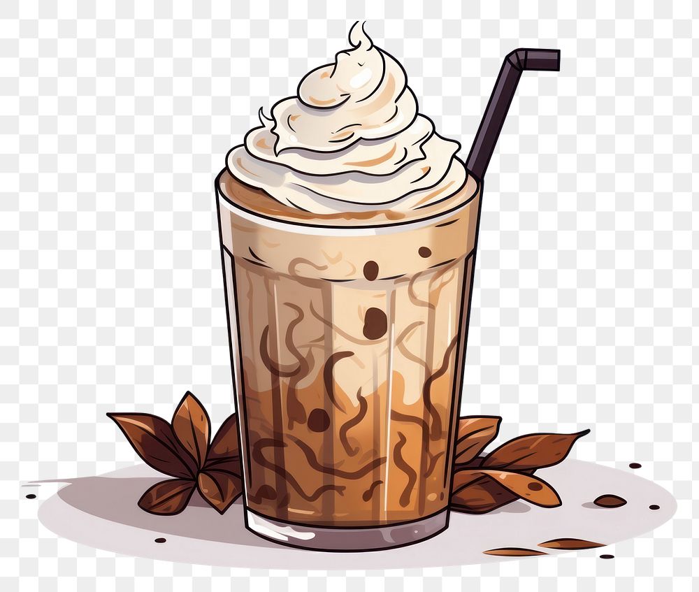 PNG  Iced mocha dessert coffee drink.