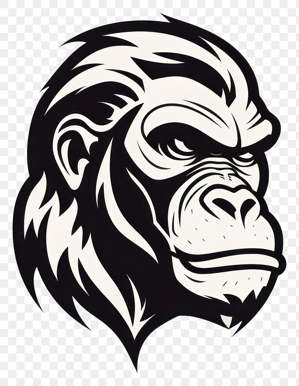 PNG  Gorilla logo animal mammal. AI generated Image by rawpixel.