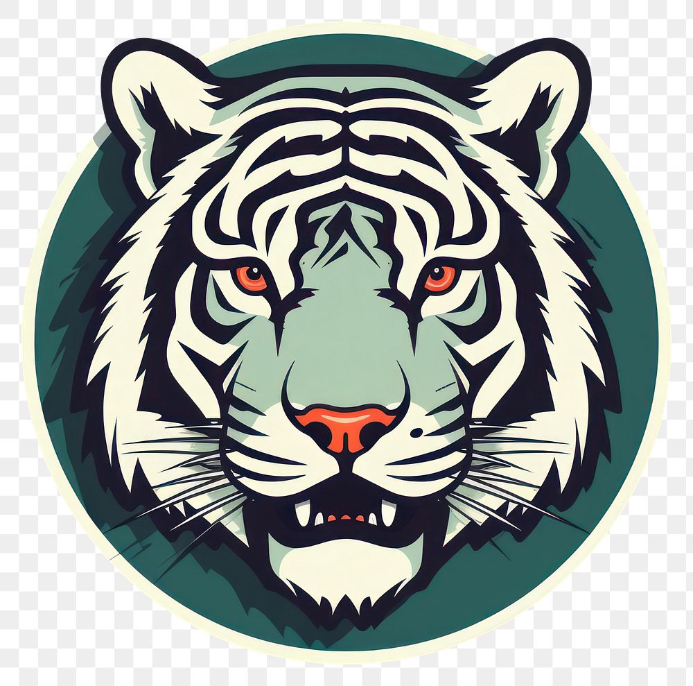 PNG  Tiger logo animal creativity. AI generated Image by rawpixel.