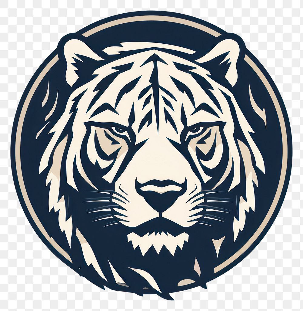 PNG  Tiger logo animal mammal. AI generated Image by rawpixel.