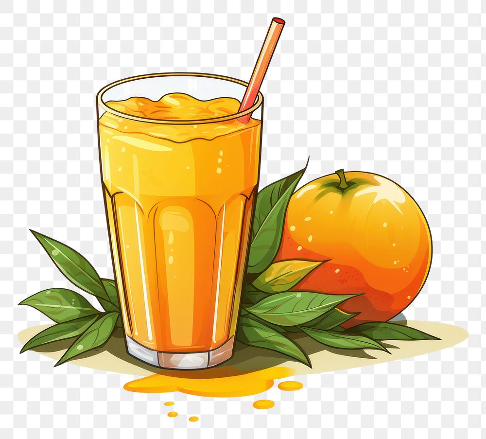 PNG  Mango juice smoothie drink white background.