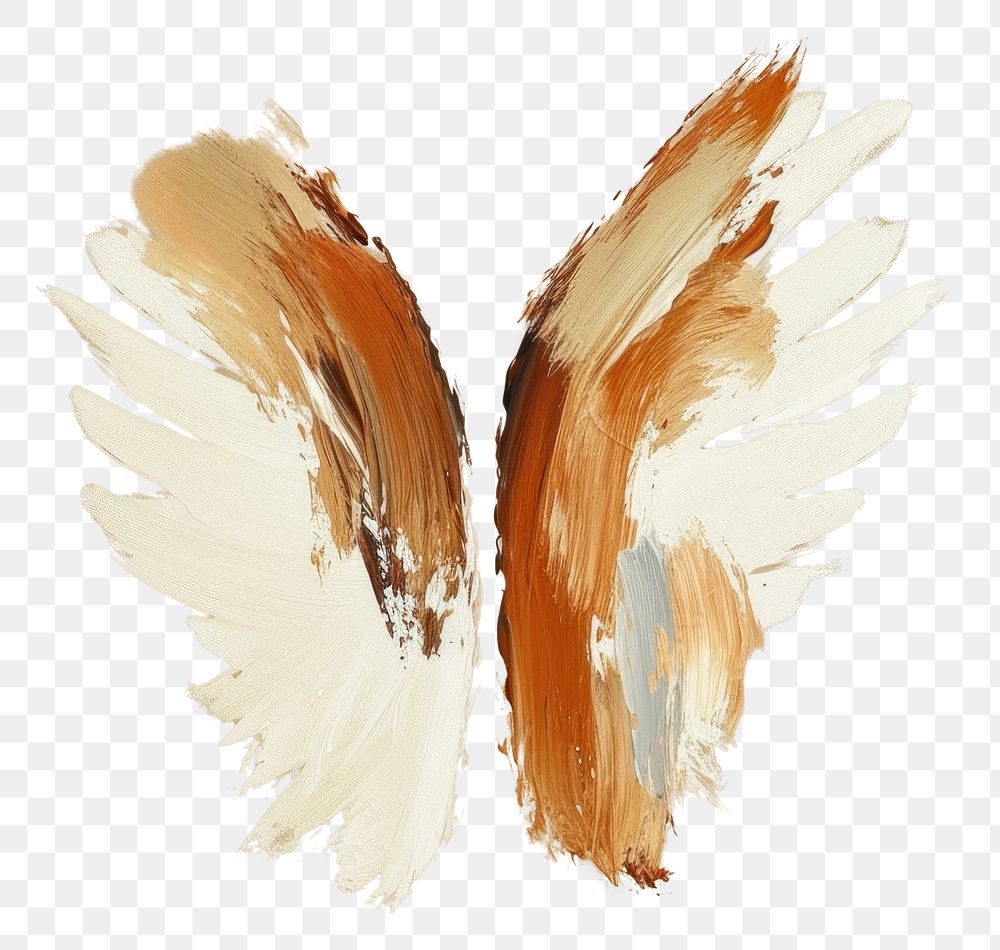 PNG An acrylic stroke top with simple angel wings element overlay art painting bird.