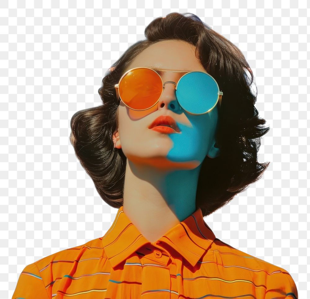 PNG Collage Retro dreamy lifestyle art sunglasses astronomy.