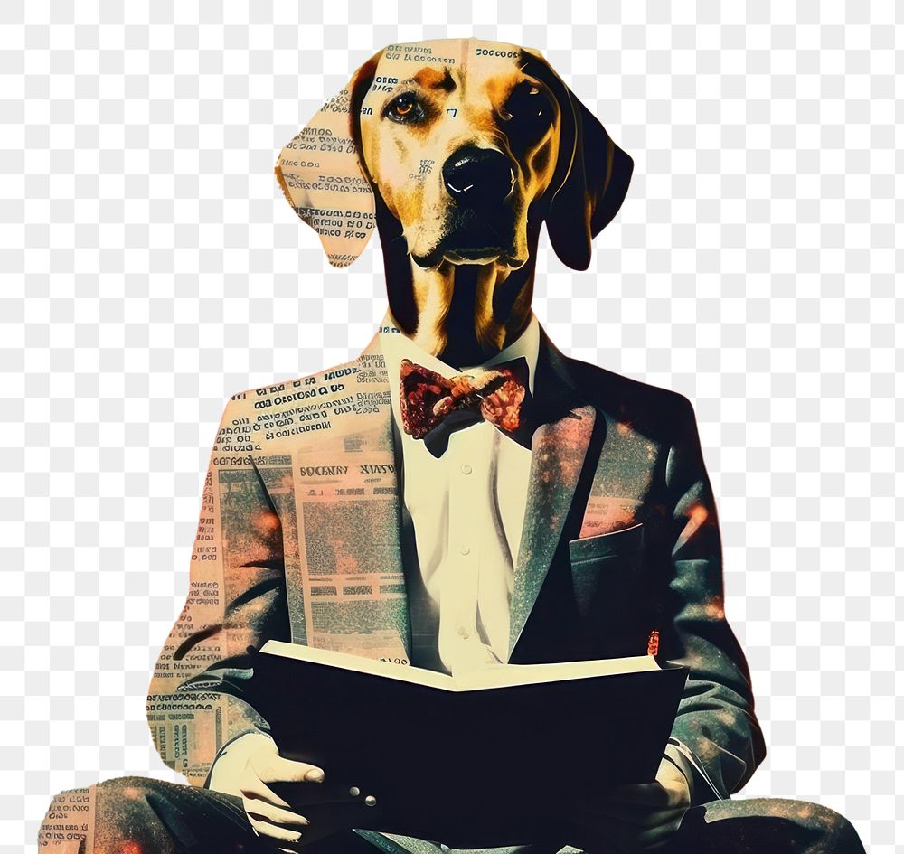 PNG Collage Retro dreamy of dog portrait animal hound.