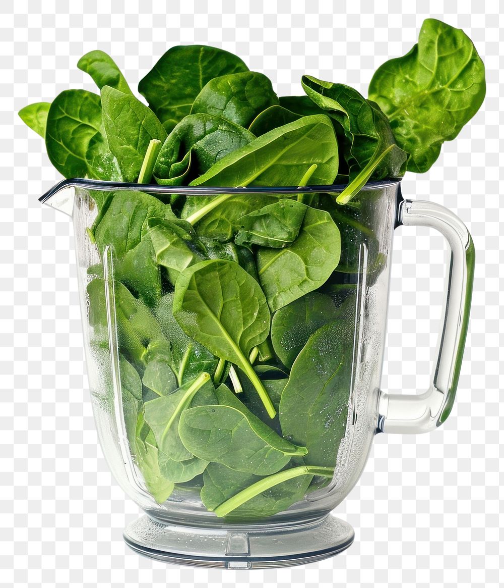 PNG Spinach leaves in a blender vegetable plant food.