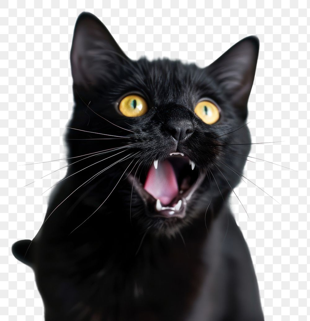 PNG  Cat act like shocking animal mammal black.