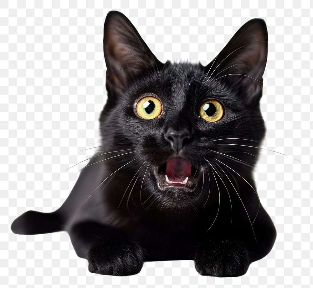 PNG  Cat act like shocking mammal animal black.