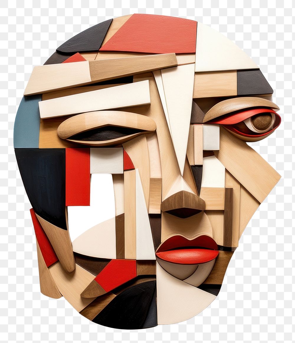 PNG Cubism portrait photo mask. AI generated Image by rawpixel.