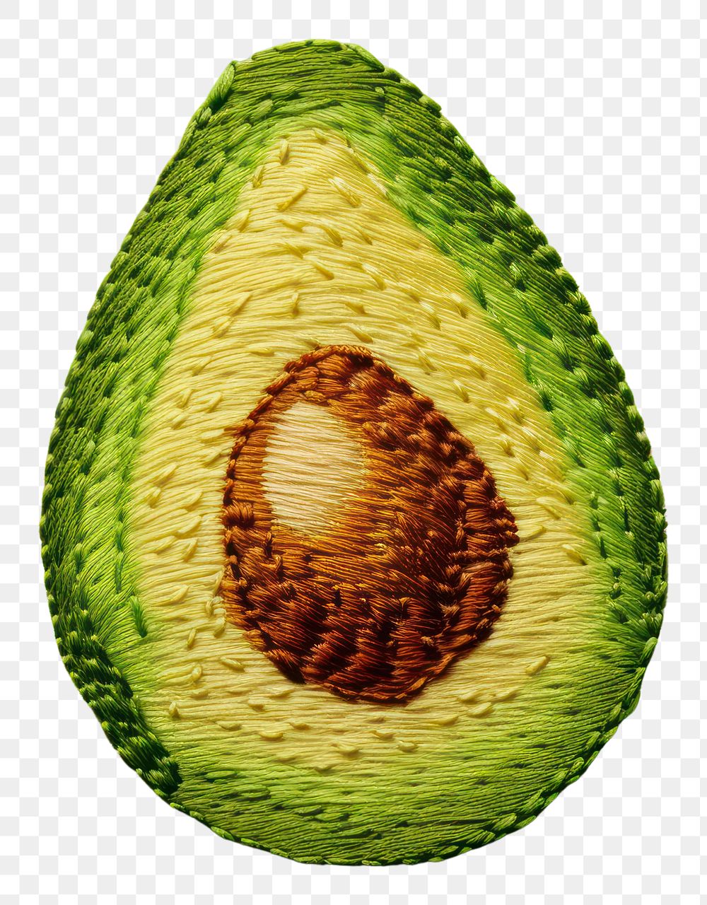 PNG  Avocado in embroidery style fruit plant food.