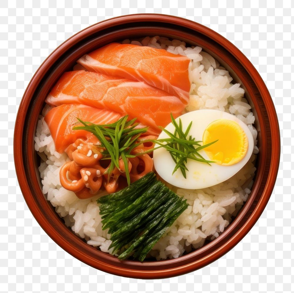 PNG  Bento food seafood salmon. AI generated Image by rawpixel.