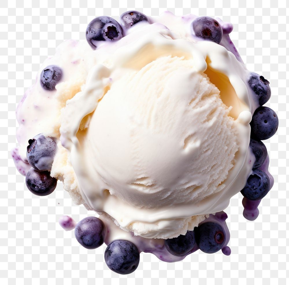 PNG Blueberry blueberry cream dessert. AI generated Image by rawpixel.