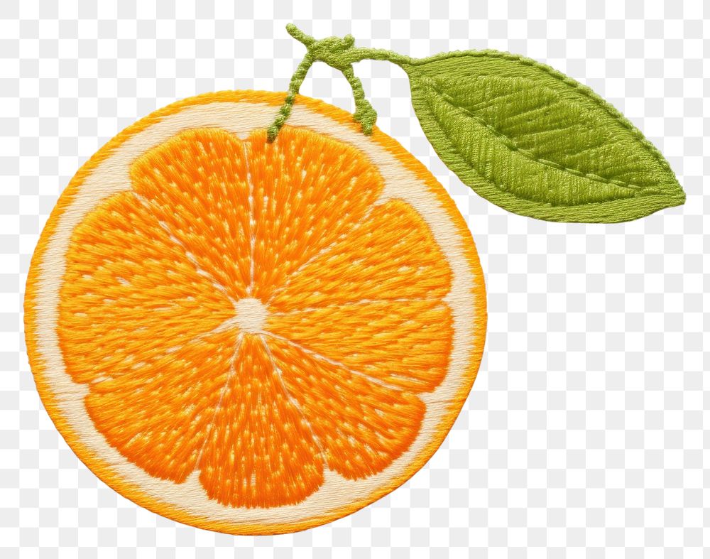 PNG  Orange fruit in embroidery style grapefruit plant food.