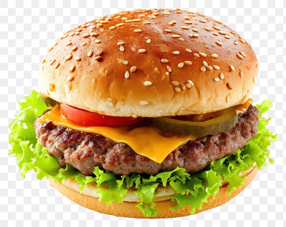 PNG  Photo of burger food white background hamburger.