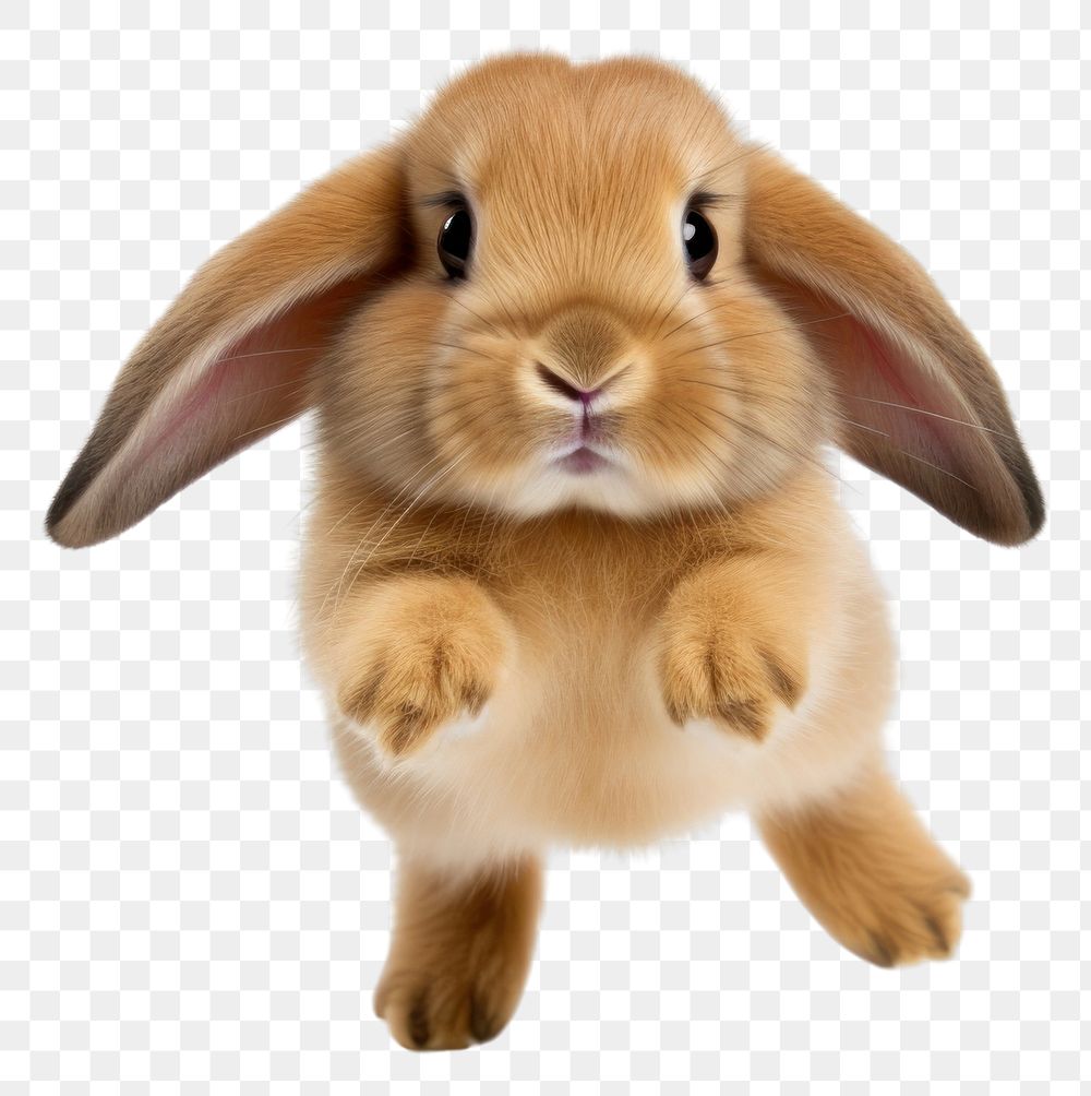 PNG Holland lop rabbit jumping mammal animal rodent. AI generated Image by rawpixel.