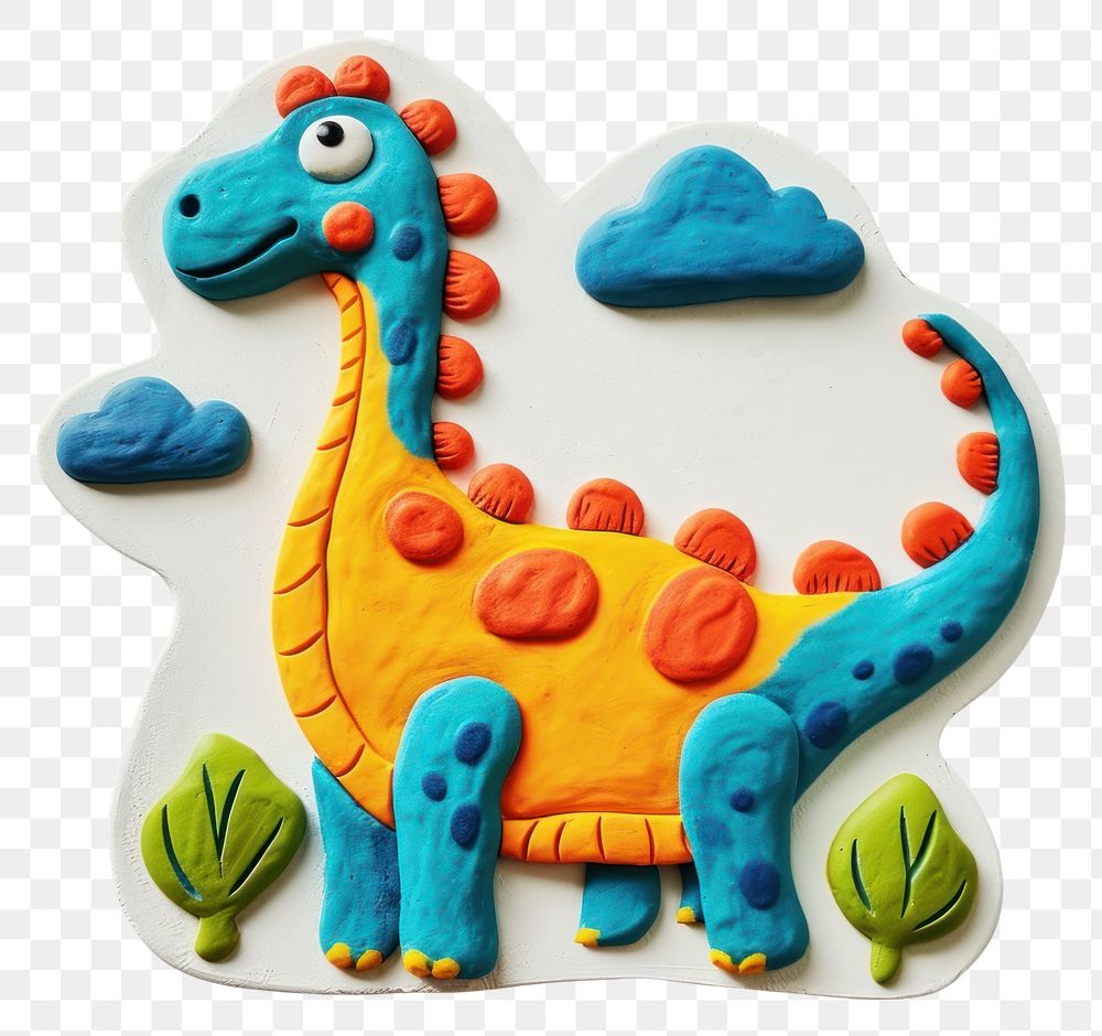 PNG  Plasticine of dinosaur animal craft art.