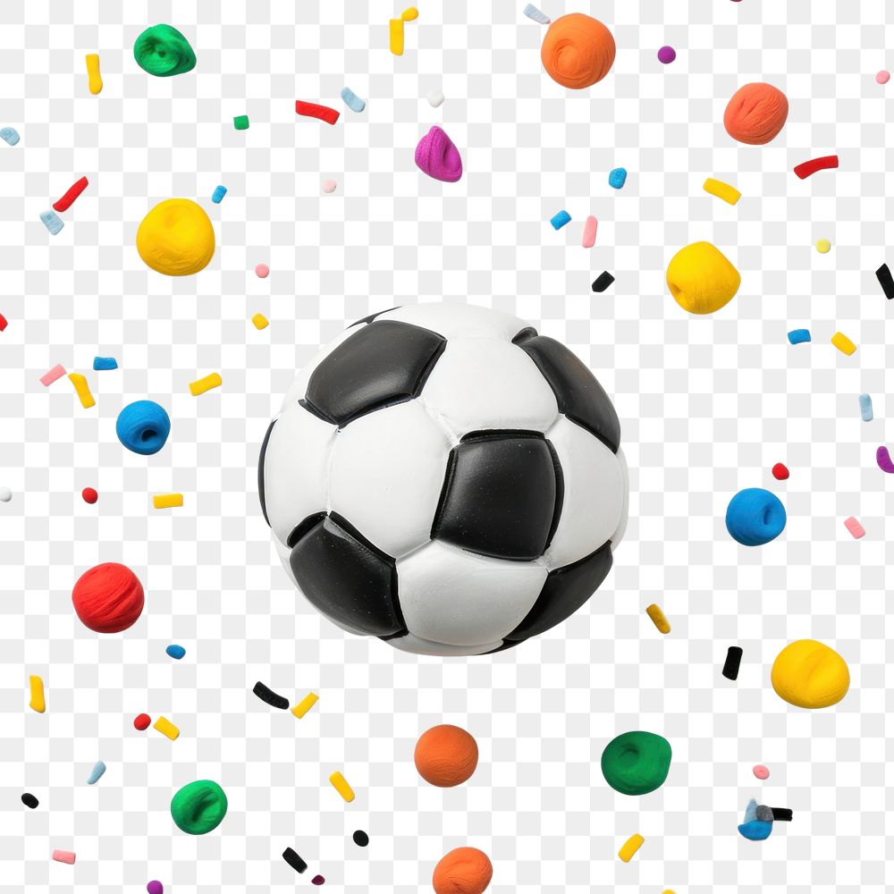 PNG  Plasticine of football confetti sports competition.
