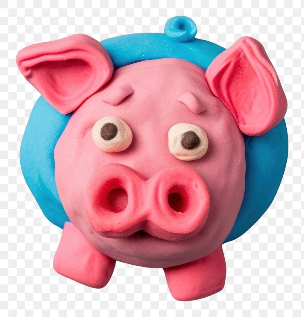 PNG  Plasticine of piggy bank animal cute toy.