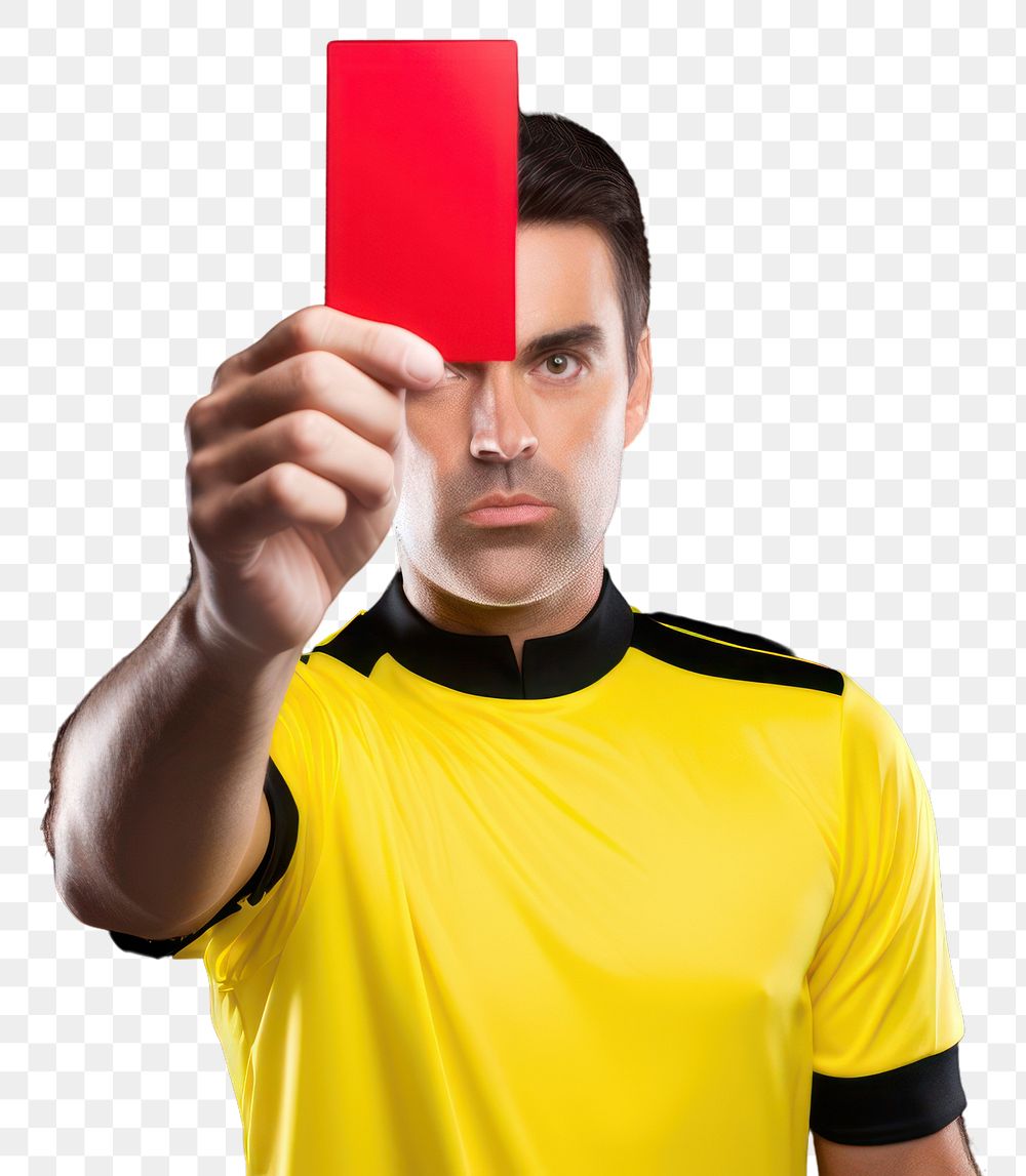 PNG  Portrait football yellow adult. AI generated Image by rawpixel.