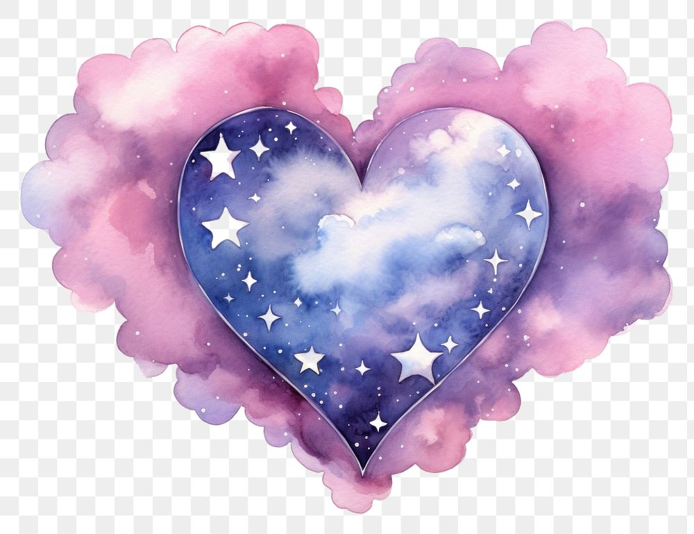 PNG  Dreams heart and stars cloud creativity science. AI generated Image by rawpixel.