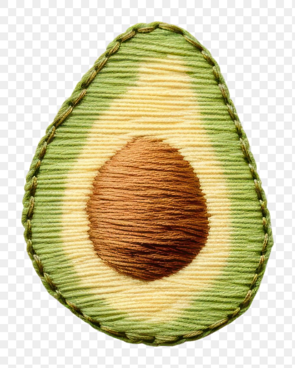 PNG Embroidery of avocado food accessories freshness.