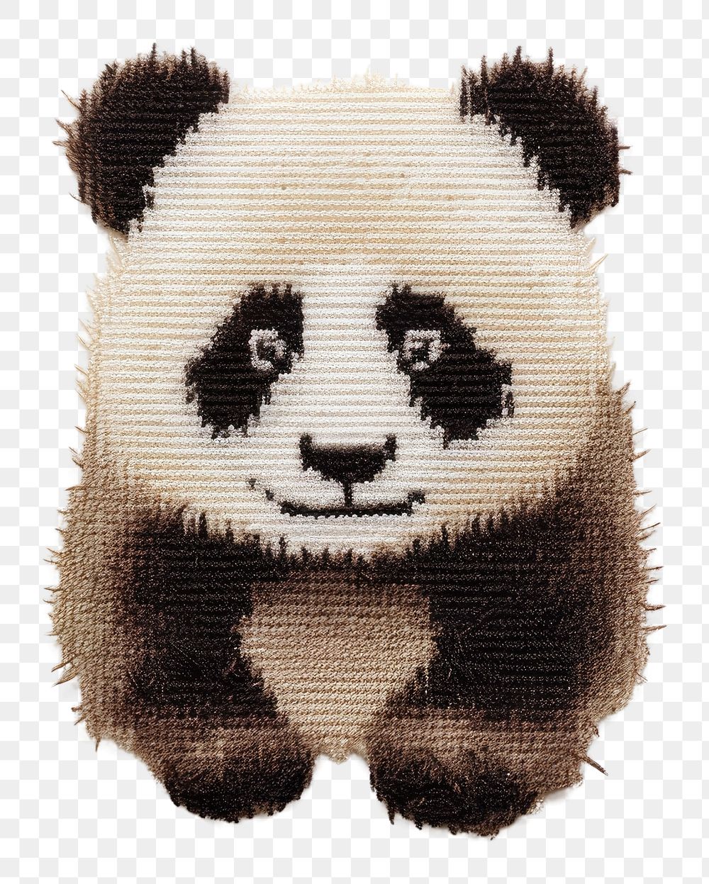 PNG Embroidery of panda animal mammal bear.