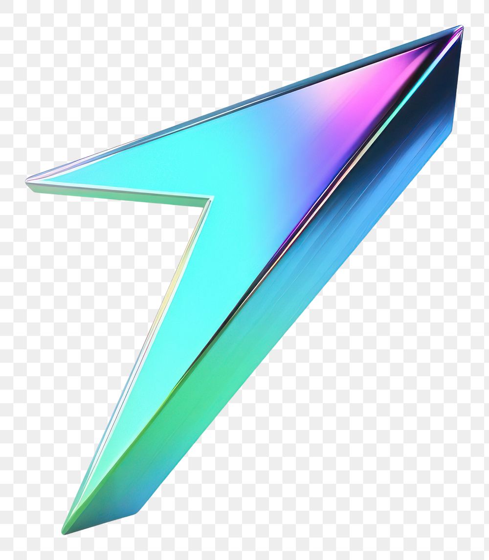 PNG  Arrow cursor icon iridescent symbol white background origami.