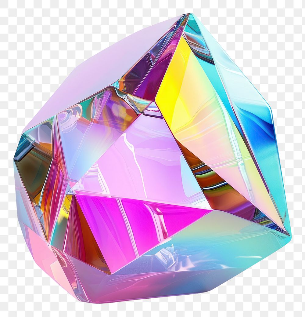PNG  Geometric shape iridescent gemstone crystal jewelry.