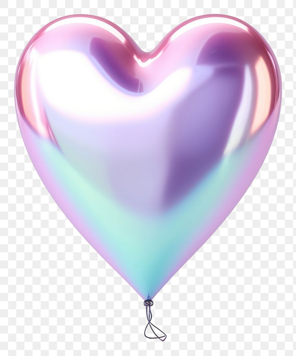 PNG  Heart balloon iridescent white background jewelry circle.