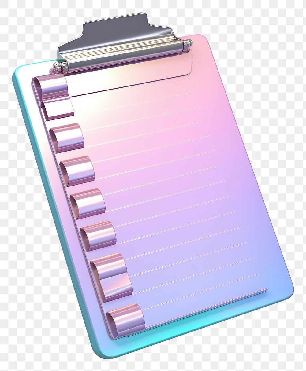 PNG  Checklist icon iridescent white background technology document.