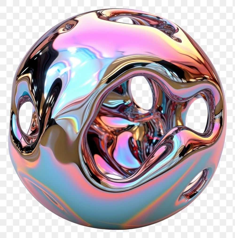 PNG  Melt sphere metal iridescent white background creativity recreation.