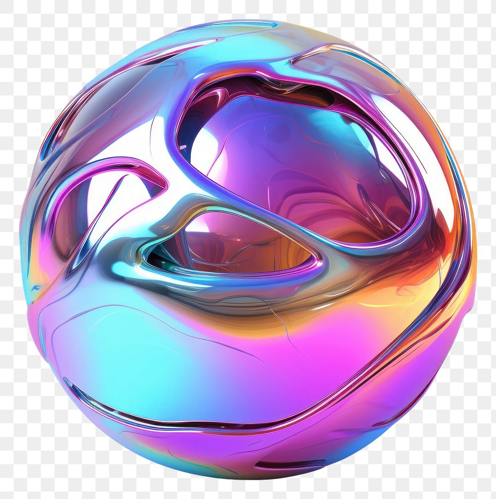 PNG  Melt sphere metal iridescent ball white background creativity.