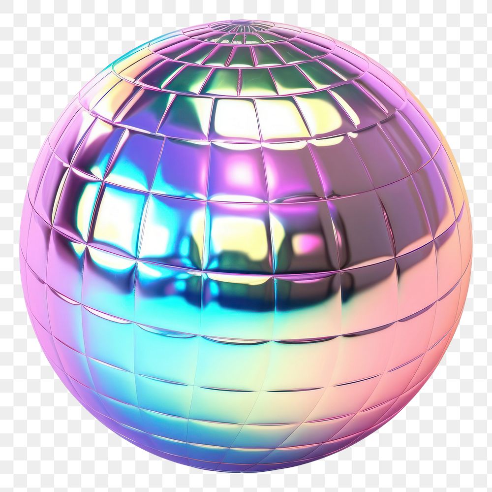 PNG  Sphere iridescent ball white background futuristic.